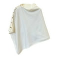 thumbnail image 1 of Women's Knitted Shawls Scarf Topper Poncho Sweater with Side Buttons Lightweight Spring Winter Fall Versatile Wraps, 1 of 4