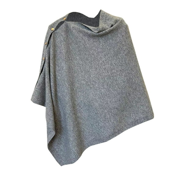 Women's Knitted Shawls Scarf Topper Poncho Sweater with Side Buttons Lightweight Spring Winter Fall Versatile Wraps