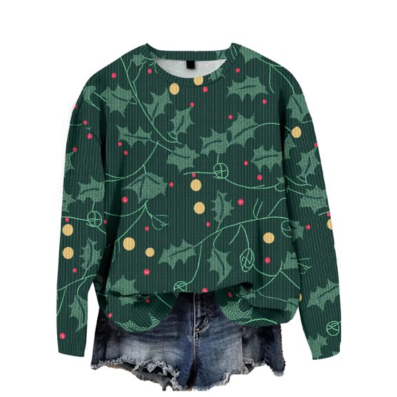 Women's Knitted Sweater Christmas Jumpers Long Sleeve Streetwear Pullover Tops Trendy Clothes