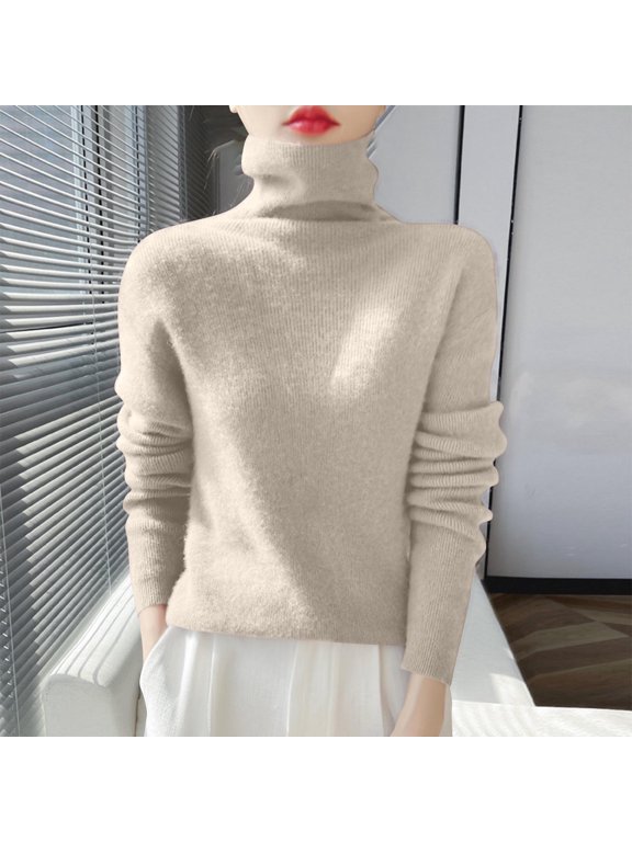 Women's Knitted Turtleneck Sweater Long Sleeve Base Layer Top