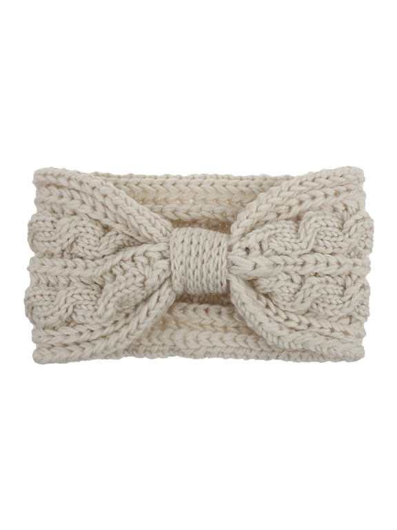 Women's Knitted Twist Headband Ear-Warming Winter Hair Accessory, Soft Warm Hair Hoop