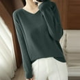 thumbnail image 1 of Women's Knitted V Neck Sweater 2024 One Line Casual Long Sleeve Seamless Knitted Sweater Girls Sweater Rent Sweatshirt All Outfits for Men Work Sweaters for Women Comfy Sweaters Mens Slim Sweaters, 1 of 3