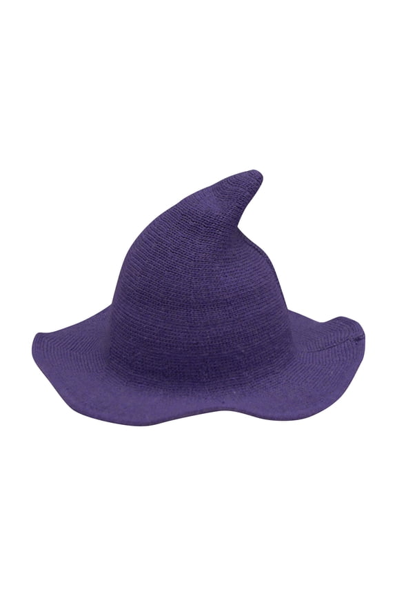 Women's Knitted Witch Hat Foldable Pointed Crown Bucket Hat for Adults Warm Winter Crochet Fisherman Cap Costume Party Everyday Casual Apparel Accessory