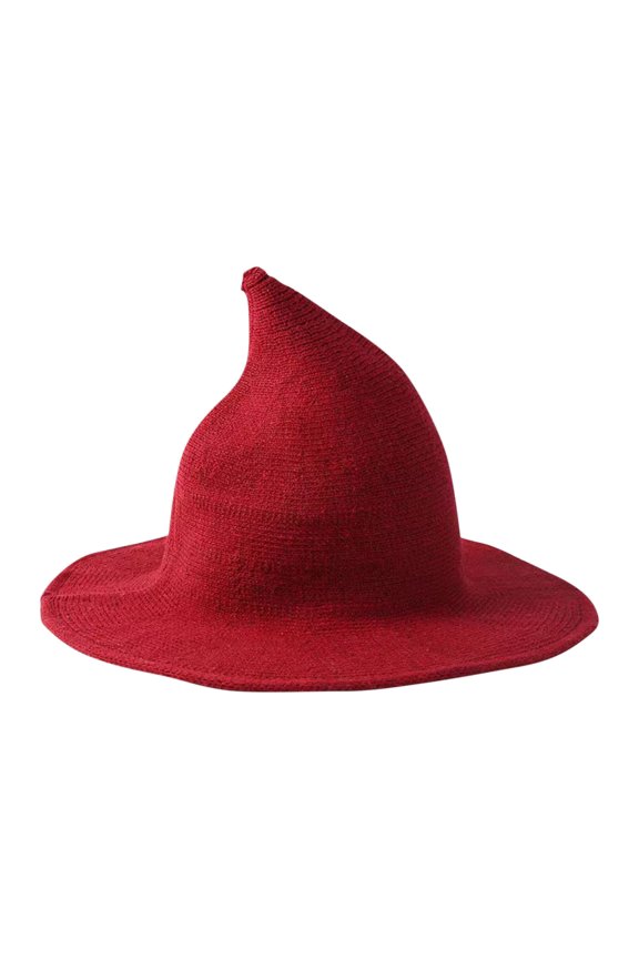 Women's Knitted Witch Hat Foldable Pointed Crown Bucket Hat for Adults Warm Winter Crochet Fisherman Cap Costume Party Everyday Casual Apparel Accessory