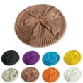 thumbnail image 1 of Women's Knitted Wool Beret Braided Baggy Crochet Beanie Winter Ski Cap, 1 of 2