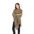 thumbnail image 1 of Women's Knitted Wrap Sweater Poncho Pullover Top Tassel Poncho Sweater Pullover Wrap Hoodies Sweater Tops Ponchos Shawls Capes, 1 of 6