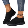 thumbnail image 1 of Women's Knitting Flat Sneakers Breathable Elastic Woven Mesh Comfortable Arch Support Orthopedic Slip-on Non-Slip Sport Shoes Comfy Lightweight Walking Running Tennis Gym Casual Athletic Loafers 41, 1 of 6