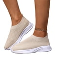 thumbnail image 1 of Women's Knitting Flat Sneakers Breathable Elastic Woven Mesh Comfortable Arch Support Orthopedic Slip-on Non-Slip Sport Shoes Comfy Lightweight Walking Running Tennis Gym Casual Athletic Loafers 41, 1 of 6