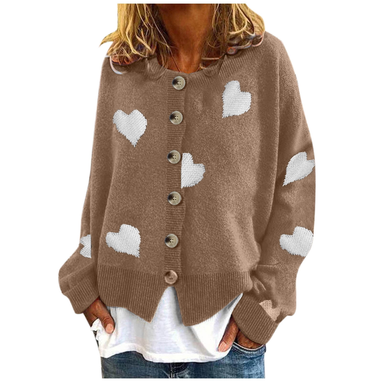 Women's Knitwear Single- Love Sweater Women's Cardigan Long Wrap Long ...