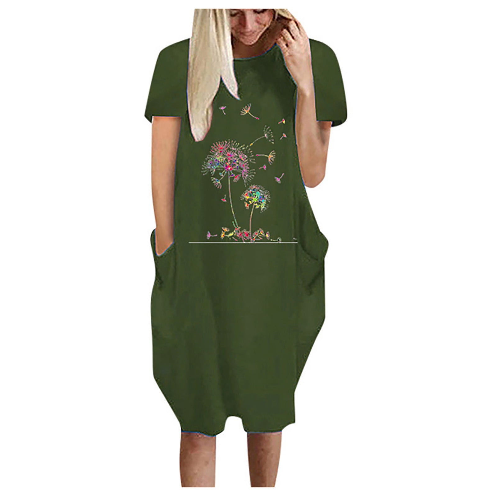 Nursing Floral Print Knot Front Short-sleeve Dress