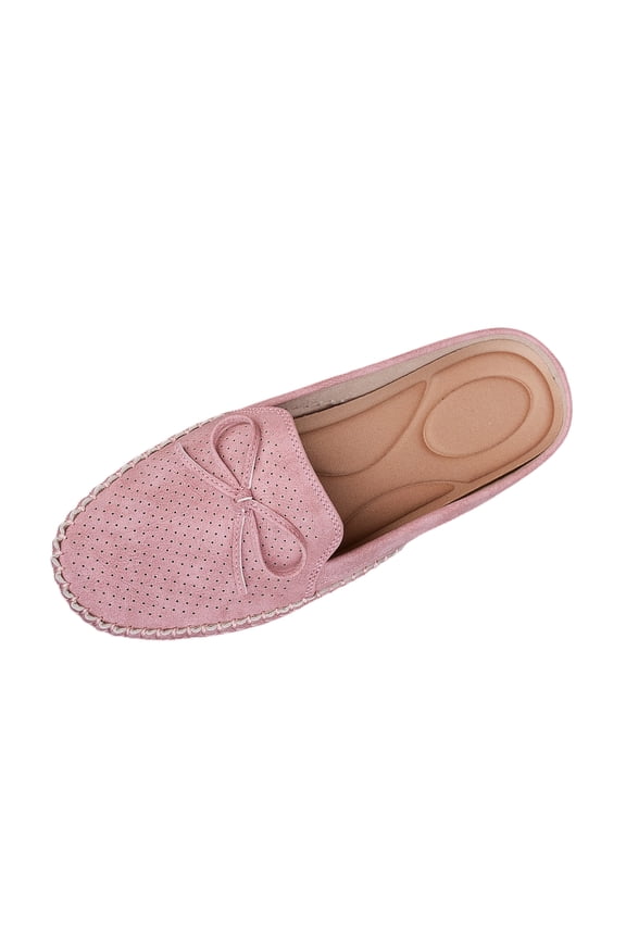 Women's Knotted Flat Mules Comfortable Round Toe Slip-On Lightweight Breathable Anti-Slip Driving Moccasin Clogs Suitable for Everyday Casual Work,37