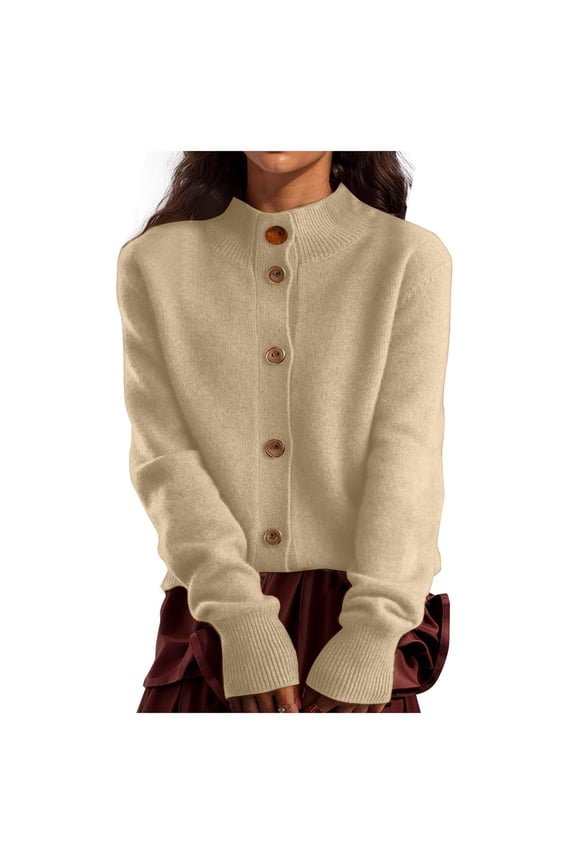 Women’s Korean Retro Loose Knit Cardigan Open Front Long Sleeve Slimming Solid Color Versatile Fall Winter Top S-2XL