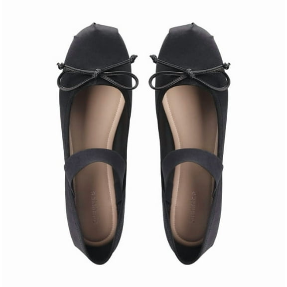 Women's Korean - Style Ballet Flats - Comfortable Round - Toe Satin Flat Shoes with Bow Detail for Daily Wear in All Seasons shoes for women dressy casual