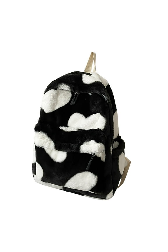 Women's Korean Version Plush Love Shaped Backpack In Autumn And Winter