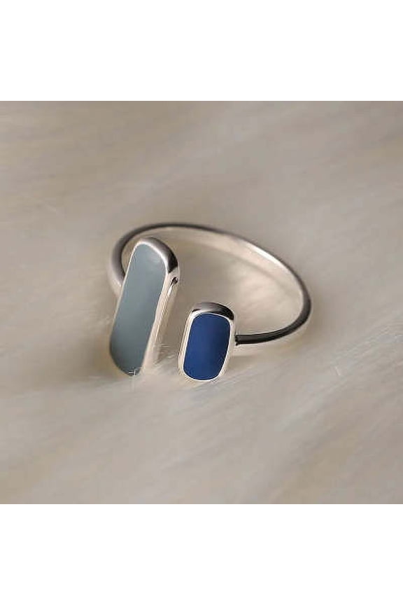 Women's Korean-style Simple Rectangular Geometric Ring