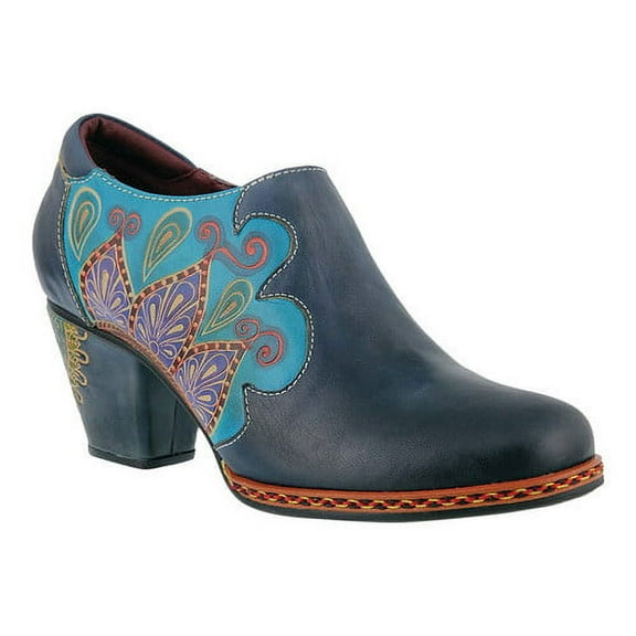 Women's L'Artiste Zami Round Toe Side-Zipped Slip-On Ankle Boots, Blue, Size EU 40
