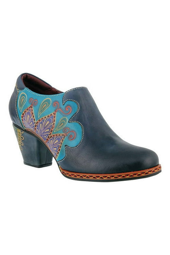 Women's L'Artiste Zami Round Toe Side-Zipped Slip-On Ankle Boots, Blue, Size EU 41
