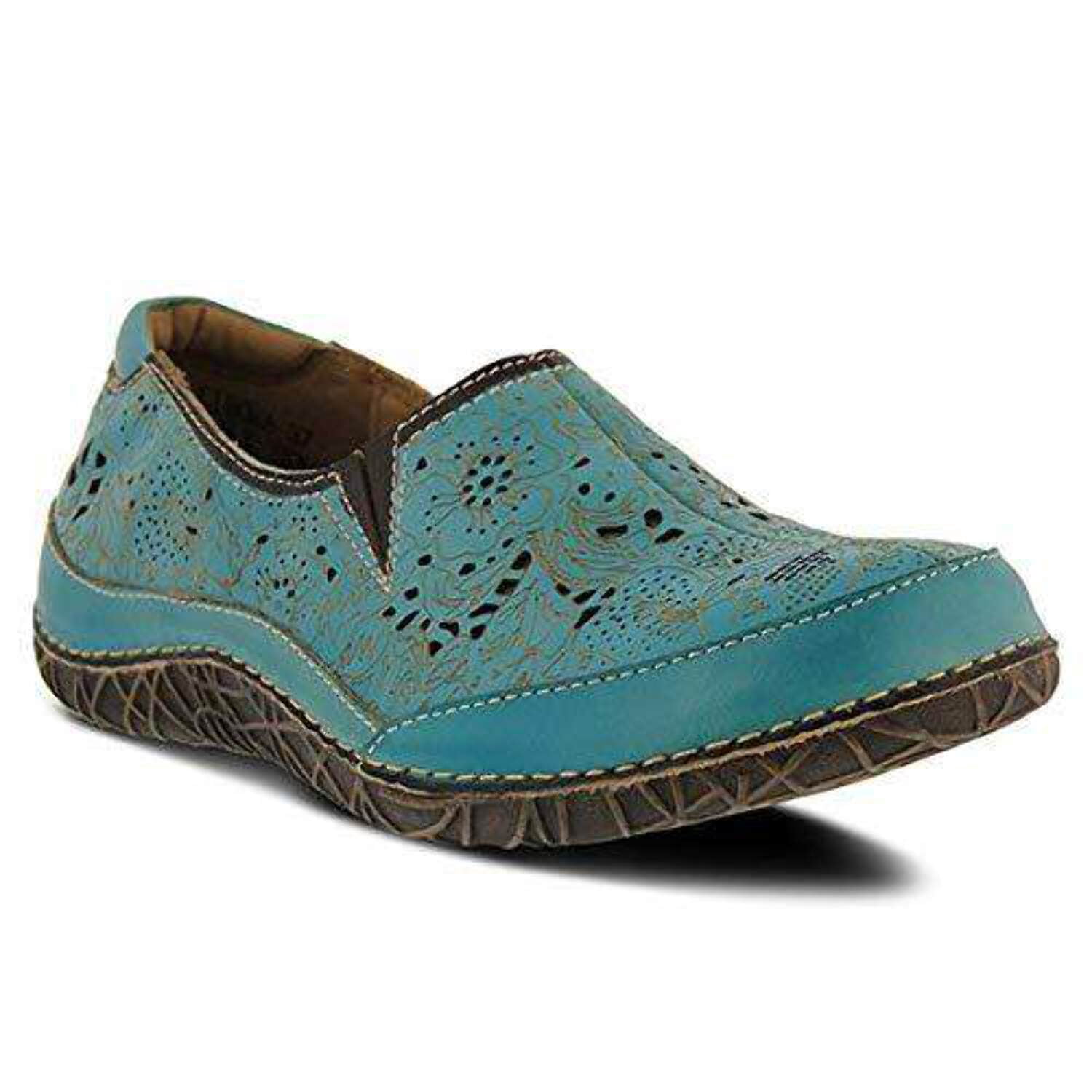 L'Artiste By Spring Step Women's Libora-Delite Moccasin - Hand-Painted Floral Slip On Shoes