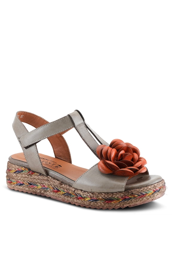 L’Artiste Tempest Hand-Painted Leather Wedge Sandal