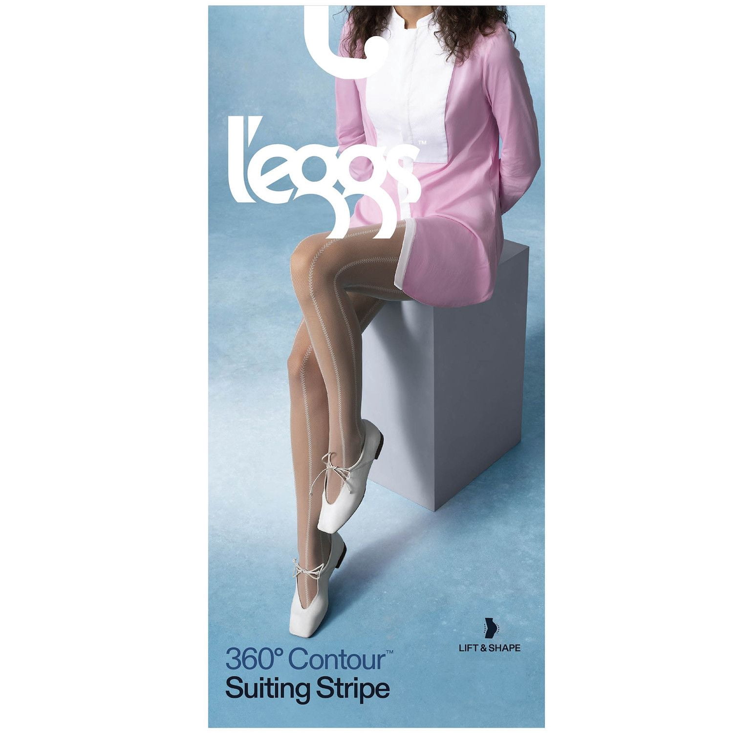 L'eggs Women's 360° Contour™ Suiting Stripe Tights, Sizes Up to 2X:
