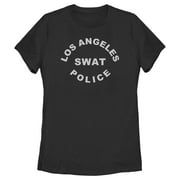 Women's LAPD Los Angeles SWAT Police in Silver  Graphic Tee Black 2X Large