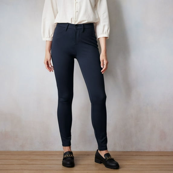 Women's LC Lauren Conrad High Rise Super Skinny Ponte Pants Color: Blue Abundance Size: M LONG