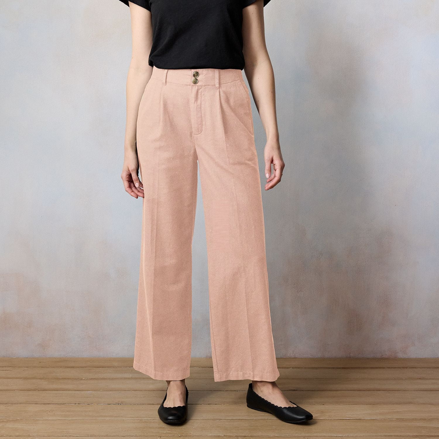 Women s LC Lauren Conrad High Rise Wide Leg Pleated Pants Color Parker Beige Size 8 Walmart