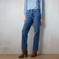 thumbnail image 1 of Women's LC Lauren Conrad Super High-Rise True Straight Jeans Color: Indigo Size: 12 T/L, 1 of 4