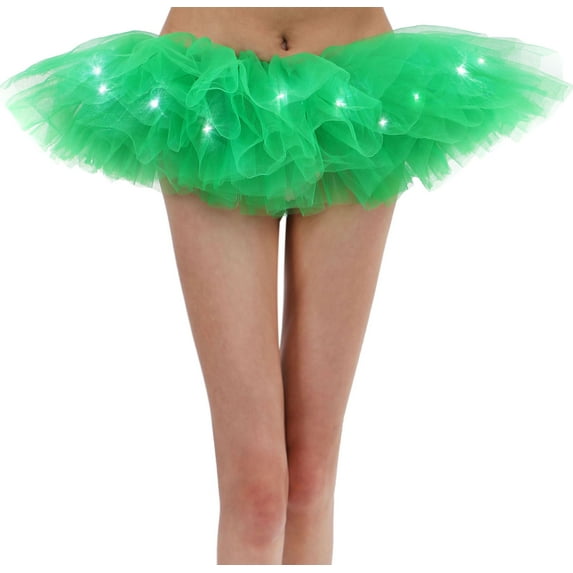 Women's LED Light Up Tutu Mini Skirt Party Stage Show Club Dress