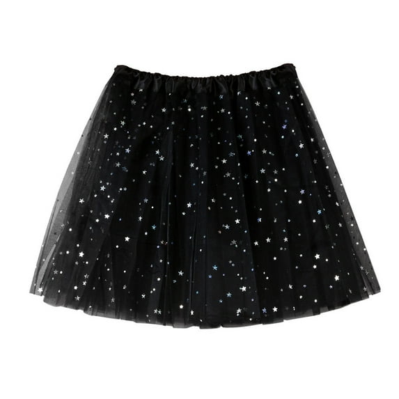 Women's LED Skirt Light Up Star Dance Skirts Layered Ballet Tutus Elastic Mesh Tulle Skirt Prom Cute Half Skirt
