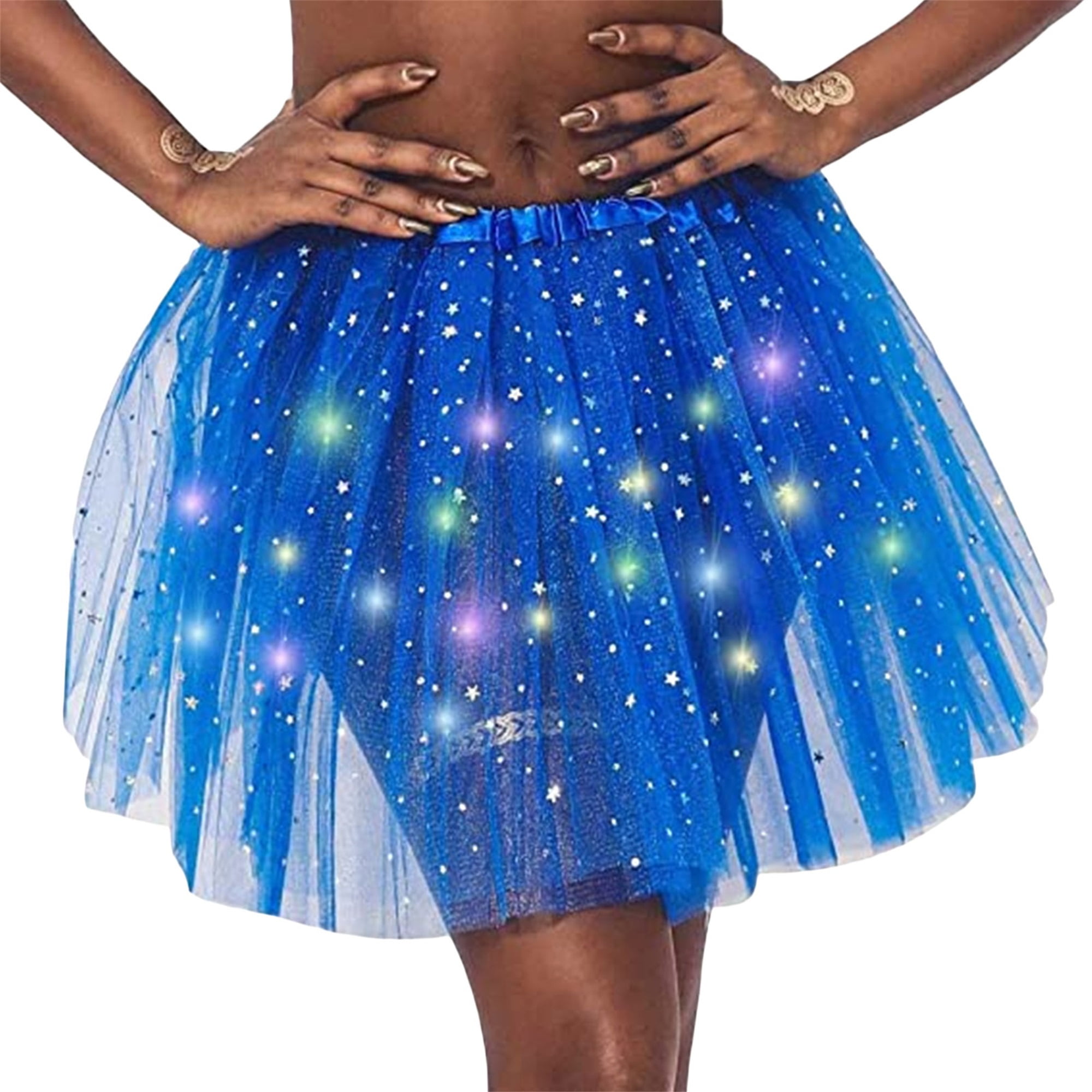 Women's LED Tutu Skirt Light Up Tutus Layered Tulle Ballet Skirt ...