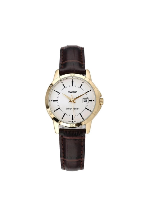 Women's LTP-V004GL-7A Genuine Leather Band Analog Watch