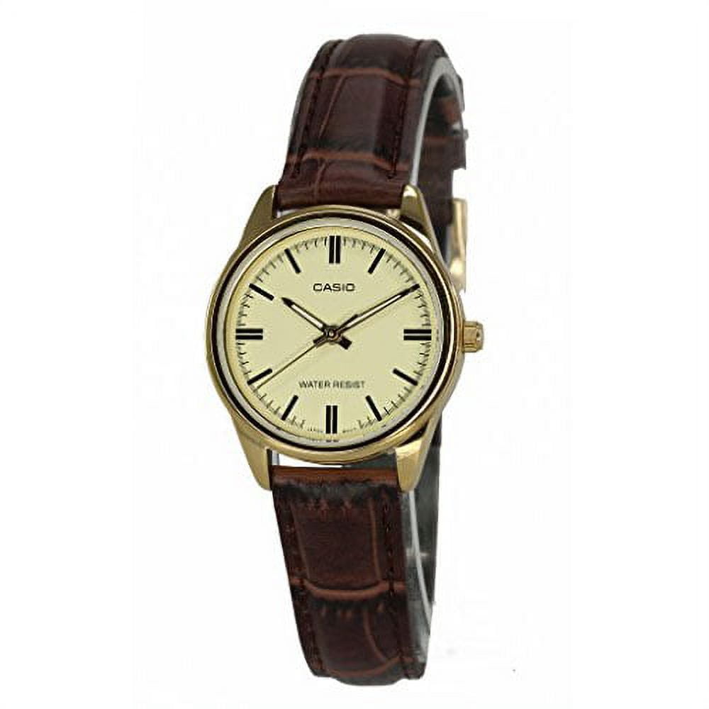 Women's LTP-V005GL-9A Brown Genuine Leather Band Analog Watch