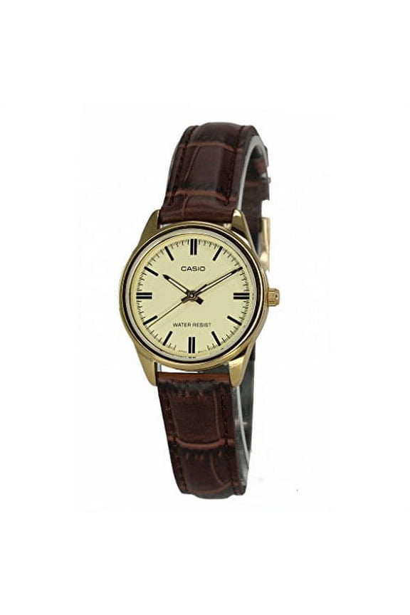 Women's LTP-V005GL-9A Brown Genuine Leather Band Analog Watch
