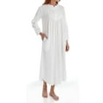 thumbnail image 1 of Women's La Cera 1060G 100% Cotton Woven Long Sleeve Nightgown (White S), 1 of 4