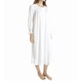 thumbnail image 1 of Women's La Cera 1538 100% Cotton Knit Red Rose Long Sleeve Gown (White XL), 1 of 1