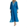 thumbnail image 1 of Women's La Cera 3117 100% Cotton Woven Embroidered Jacquard Caftan (Royal S), 1 of 1