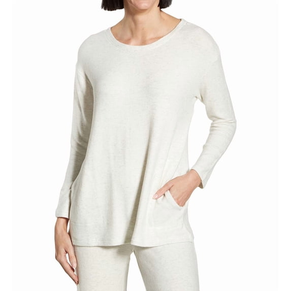 Women's La Cera 5578 Scoop Long Sleeve Tunic (Oatmeal L)