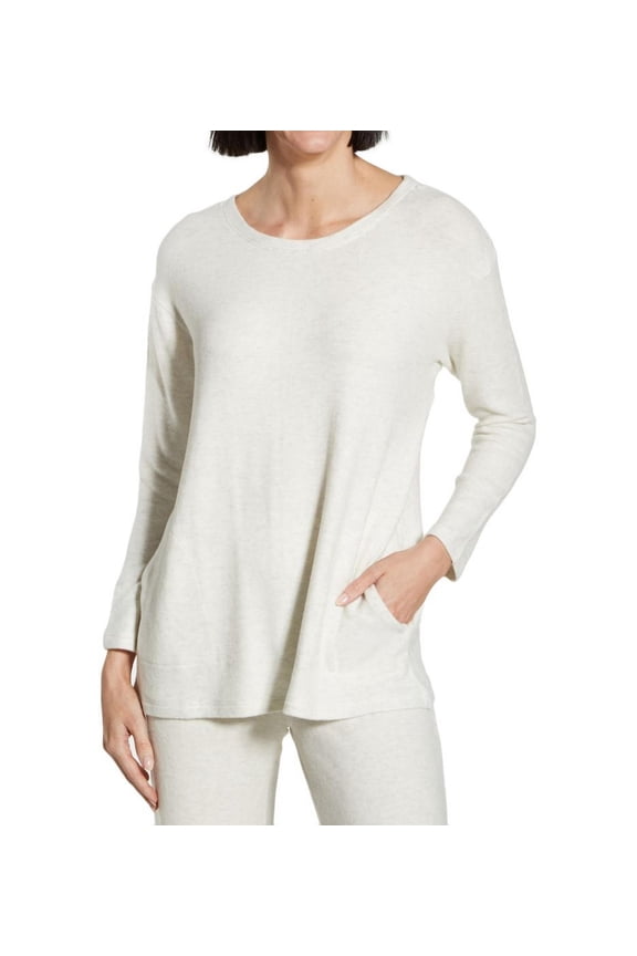 Women's La Cera 5578 Scoop Long Sleeve Tunic (Oatmeal M)
