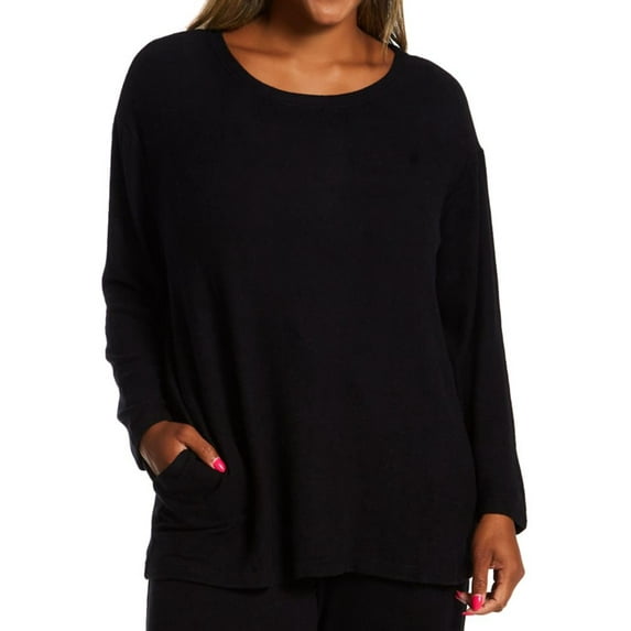 Women's La Cera 5578X Plus Scoop Long Sleeve Tunic (Black 1X)