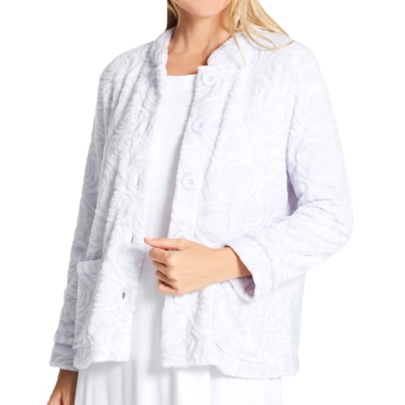 Women's La Cera 8823 100% Polyester Fleece Bed Jacket (Peri M)