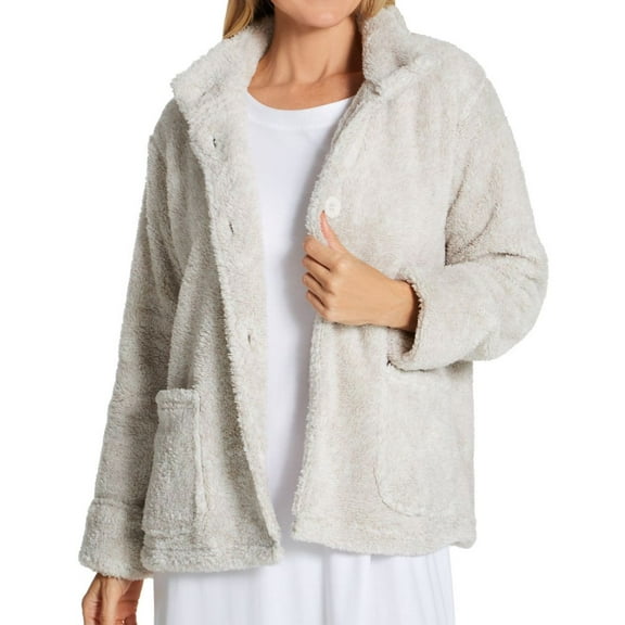 Women's La Cera 8826 100% Polyester Fleece Bed Jacket (Taupe XL)