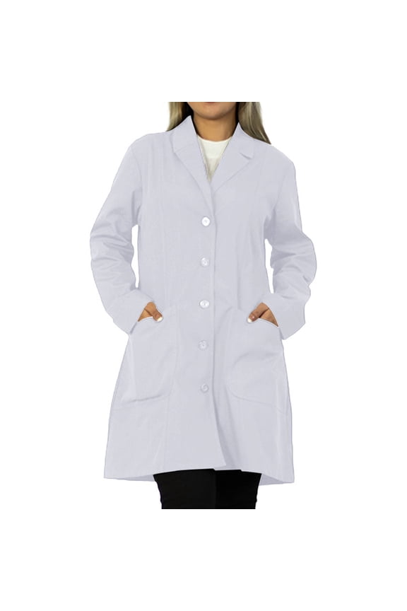 Panda Uniform by HeedFit 36" Notch Collar Women’s Lab Coat – 10XL White