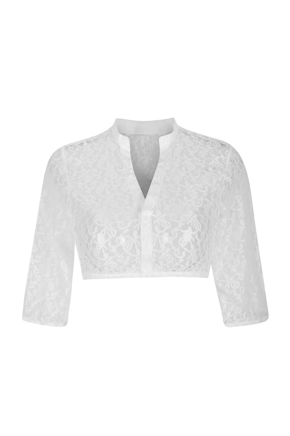 Women's Lace Blouse Dirndl Blouse Oktoberfest Costume Top Vintage Bavarian Traditional German Shirt 3/4 Sleeve