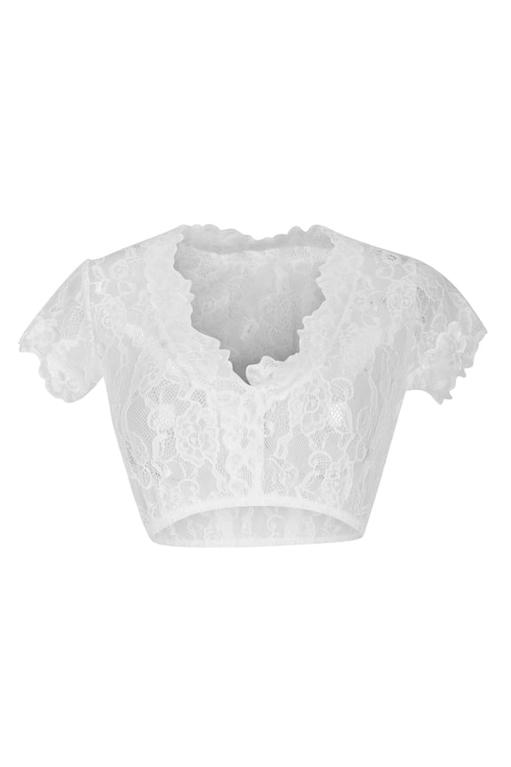 Women's Lace Blouse Dirndl Blouse Oktoberfest Costume Top Vintage Bavarian Traditional German Shirt