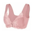 thumbnail image 1 of Women's Lace Bra Front Close Sexy Deep V Cami Halter Bralette Comfort Everyday Bra Plus Size, 1 of 8