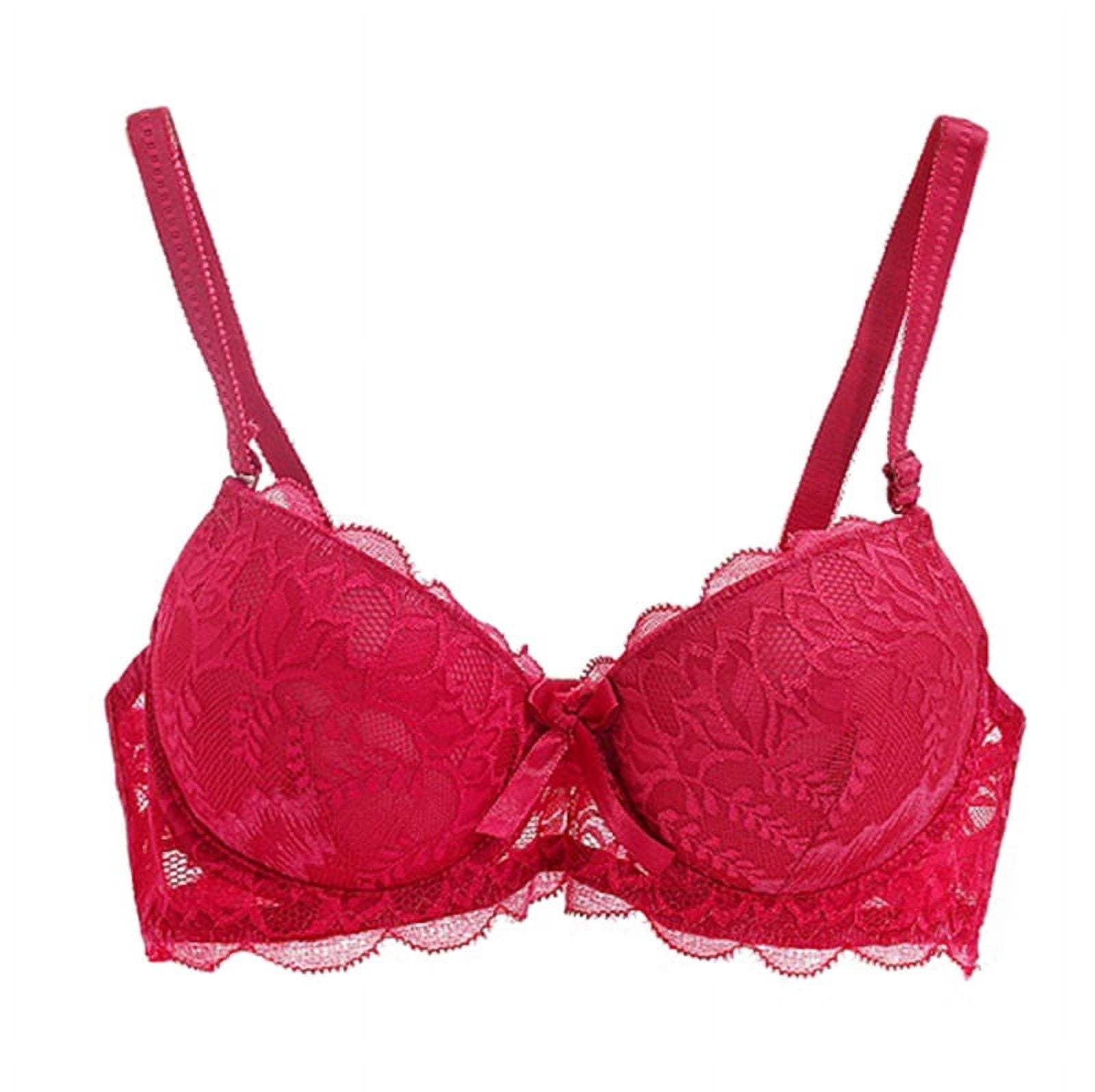 Buy Varsbaby Women See-Through Lace Push Up Transparent Everyday Bra  (V279TS, 42D, Red) Online at desertcartINDIA