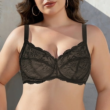 Women's Lace Bra Sexy Transparent Bra Underwear Full Coverage Mini Bra Unpadded Bra Lace Bras For Women Sexy See Through Bralette Underwire Full Coverage Bra Non Padded Black S-3XL