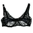 thumbnail image 1 of Women's Lace Bra Sheer Mesh Balconette See Through Unlined Bras Everyday Bras Lingerie, 1 of 5