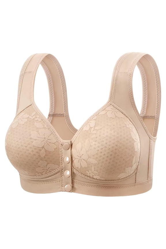 Women's Lace Bralette with Front Buckle Closure, Soft Stretch Fabric for All-Day Comfort